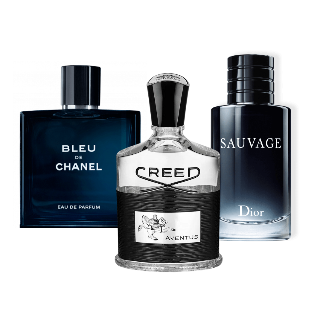 3 Parfums Creed Aventus, Bleu de Chanel, Dior Sauvage (Eau Parfum)