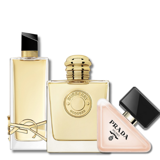 3 Parfums Yves Saint Laurent Libre (Eau de Parfum), Prada Paradoxe (Eau de Parfum) and Burberry Goddesss (Eau de Parfum) 100ml
