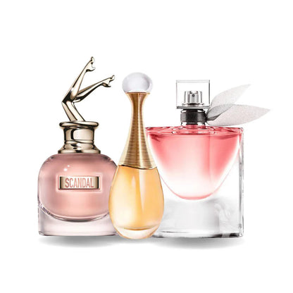 3 Parfums Jean Paul Gaultier Scandal, Dior J'adore et Lancôme la Vie Est Belle (Eau de Parfum)