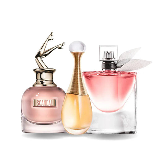 3 Parfums Jean Paul Gaultier Scandal, Dior J'adore et Lancôme la Vie Est Belle (Eau de Parfum)